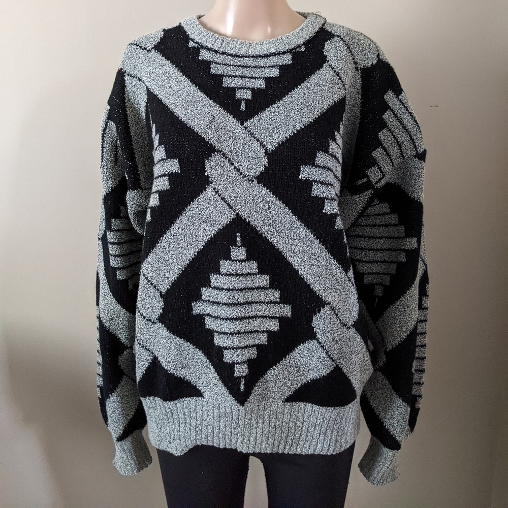 Nino Foriero fair isle knit crewneck sweater, size medium